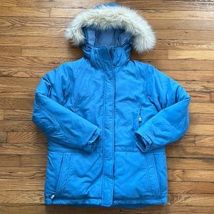 L.L. Bean Blue Ski Jacket with Fur Hood